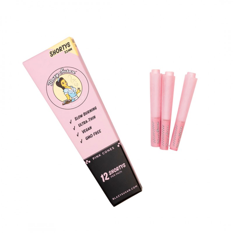Blazy Susan 12 Pack Shorty Pink Cones Display Box, thc, dry herb